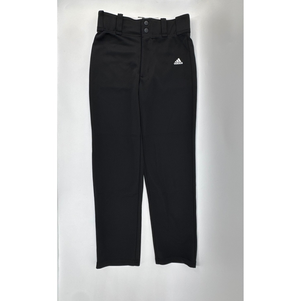 Adidas Baseball Pant Youth Medium Black Softstretch Athletic Mid Rise Sportswear - Picture 1 of 13